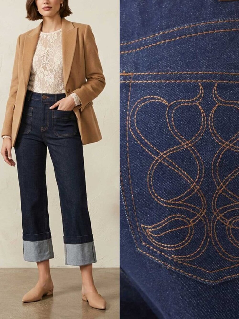 Zimmermann Kaleidoscope Cuffed Crop Jeans in Ink Wash Size 28